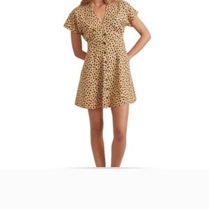 Marine Layer Tan Cheetha Dot Mini Dress